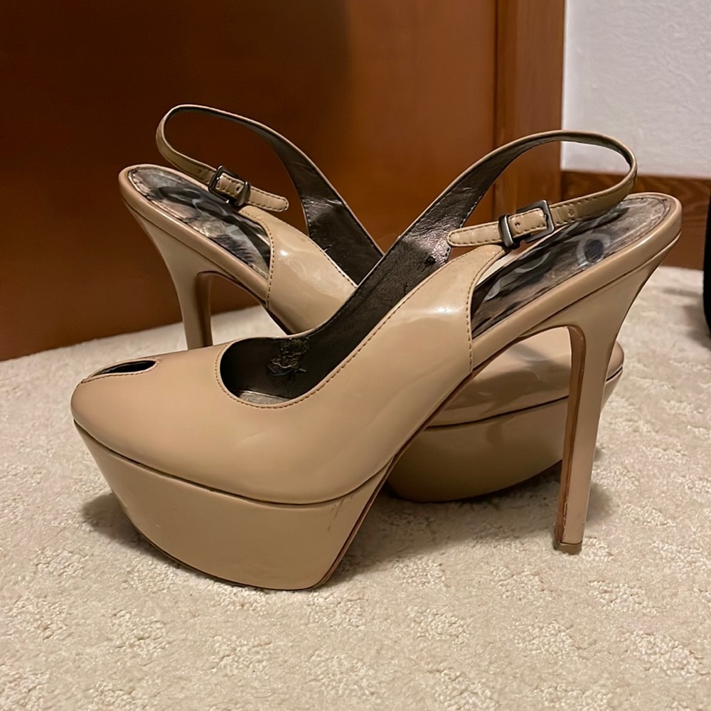 Nude Sam Edelman Patent Leather Heels